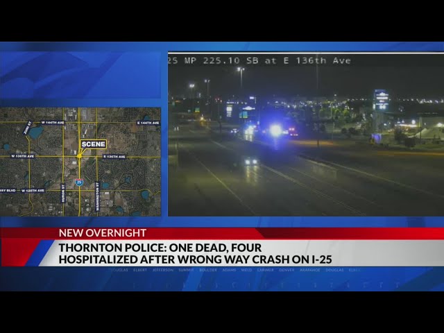 1 killed in wrong-way crash on I-25 in Thornton