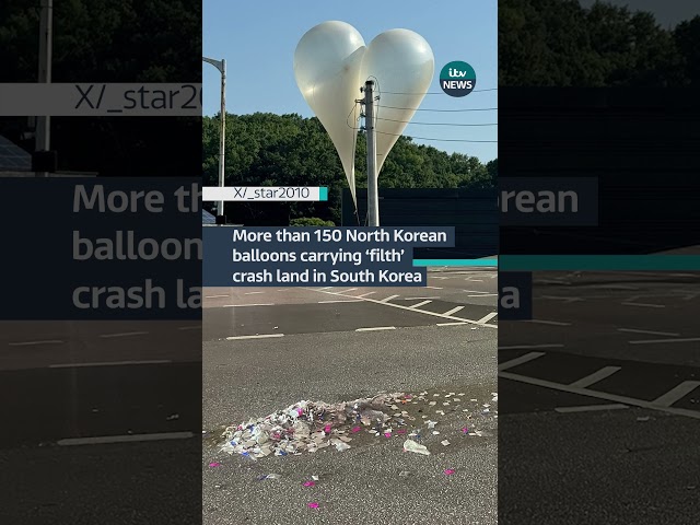 ⁣People have been told to stay inside after North Korea sent trash balloons into South Korea #itvnews