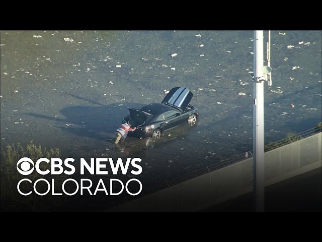 ⁣Watch helicopter's flight above Greeley, Colorado, after major flooding and hailstorm