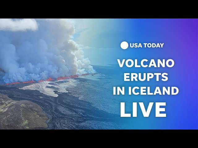 ⁣Watch live: Volcano erupts in southwestern Iceland