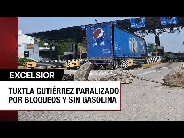 ⁣Se agudiza desbasto de combustible en Tuxtla Gutiérrez por bloqueo de la CNTE