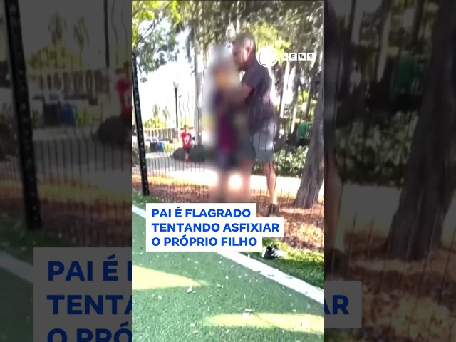 Pai é flagrado tentando asfixiar o próprio filho nos EUA #shorts