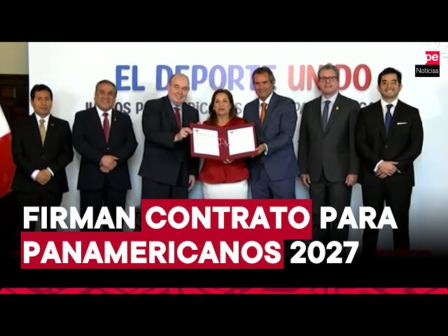 ⁣Juegos Panamericanos 2027: Presidenta Boluarte participó en suscripción de contrato con Panam Sports