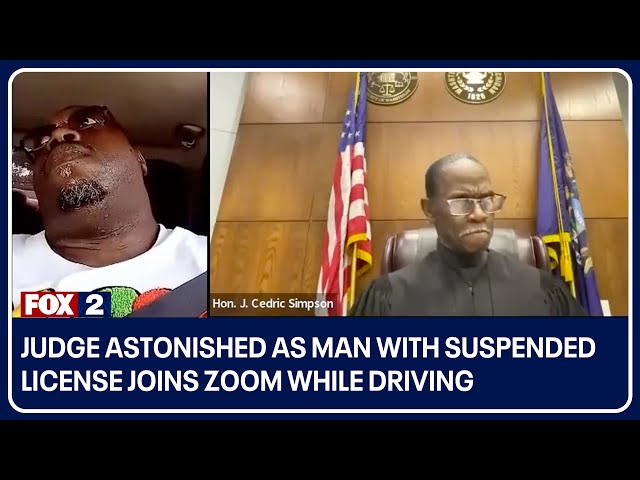 ⁣Man with suspended license shocks Ann Arbor judge by joining court Zoom while driving