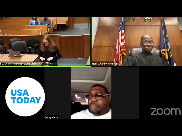 ⁣Man appears in court over Zoom for suspended license while driving | USA TODAY