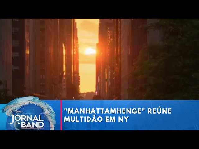 ⁣"Manhattamhenge" reúne multidão em NY | Jornal da Band