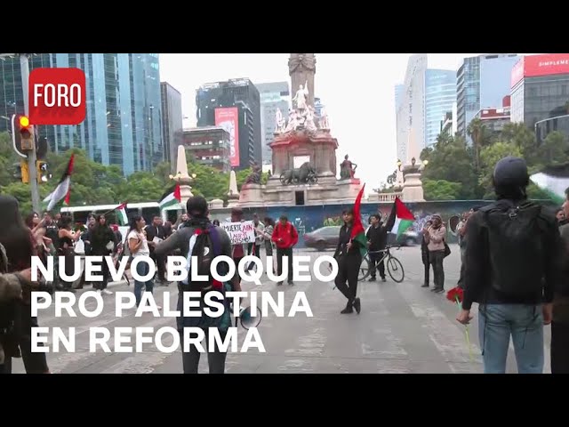 ⁣Bloqueo en Paseo de la Reforma: Manifestantes ProPalestina en la Embajada de EE. UU. - Las Noticias