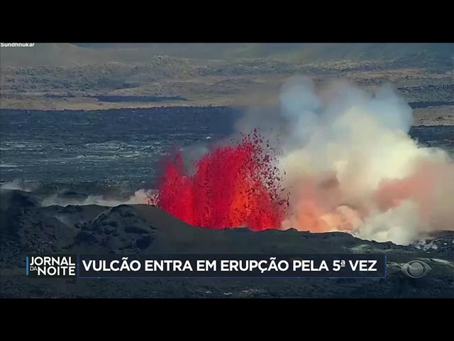 ⁣Impressionante! Vulcão entra em erupção pela 5ª vez em 5 meses