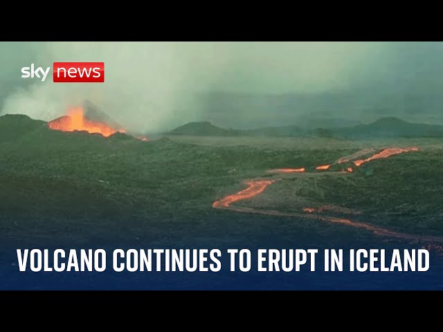 ⁣Watch live: Iceland volcano continues to erupt on the Reykjanes Peninsula