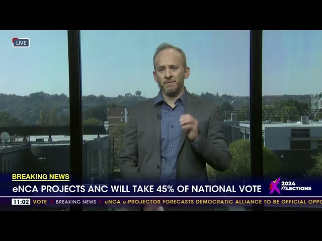 ⁣eNCA projects ANC will take 45% of national vote
