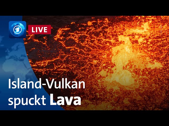 ⁣Island: Vulkan spuckt Lava (unkommentierter Livestream)