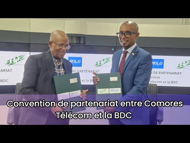 ⁣Signature de Convention de partenariat entre Comores Télécom et la BDC ce jeudi 30 mai 2024