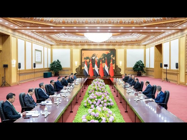 ⁣Le président chinois Xi Jinping s'entretient avec son homologue égyptien à Beijing