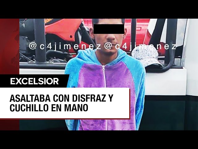 ⁣Joven usaba disfraz del burro Igor para cometer asaltos en calles de Iztapalapa