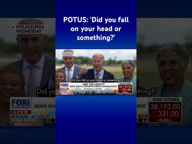 ⁣President Biden snaps at reporter question on Kamala: ‘Did you fall on your head…?’ #shorts