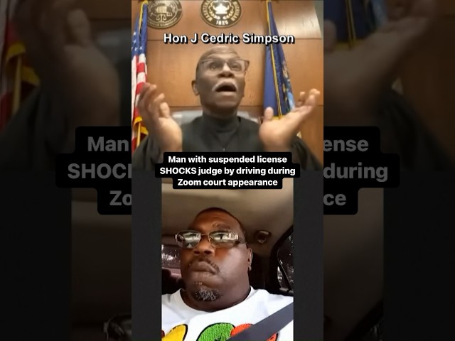 ⁣Man with suspended license SHOCKS judge by driving during Zoom court appearance