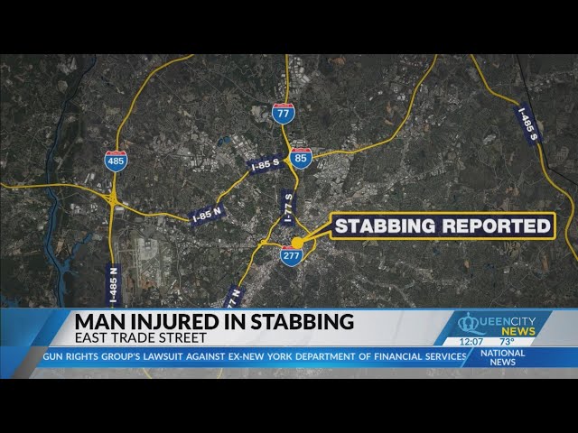 ⁣Man injured in stabbing outside Spectrum Center