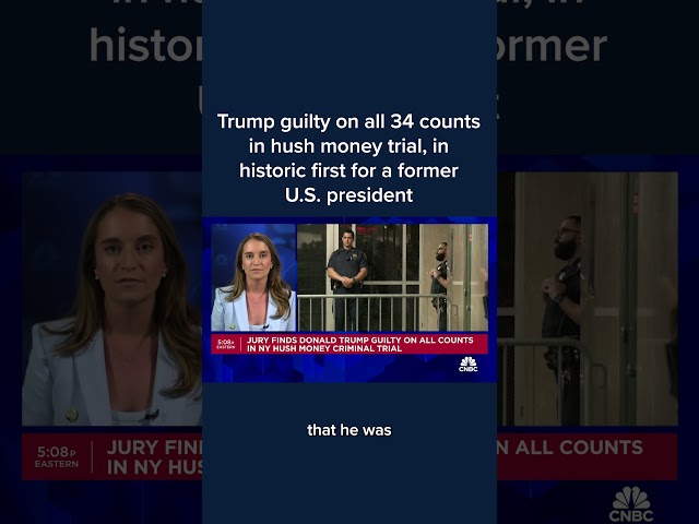 ⁣Trump guilty on all 34 counts in hush money trial, in historic first for a former U.S. president