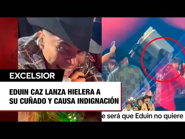 ⁣Eduin Caz le lanza una hielera a su cuñado durante un concierto y causa indignación