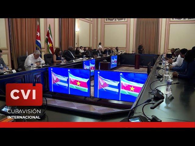 ⁣Presidente del Parlamento Cubano Esteban Lazo recibió a su homólogo de Surinam