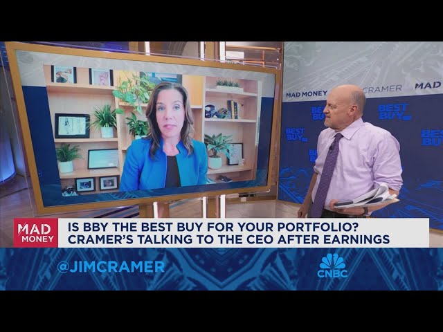⁣Best Buy CEO Corie Barry goes one-on-one with Jim Cramer