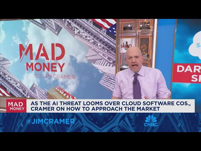 ⁣Jim Cramer talks how to navigate cloud software investing as the AI threat looms