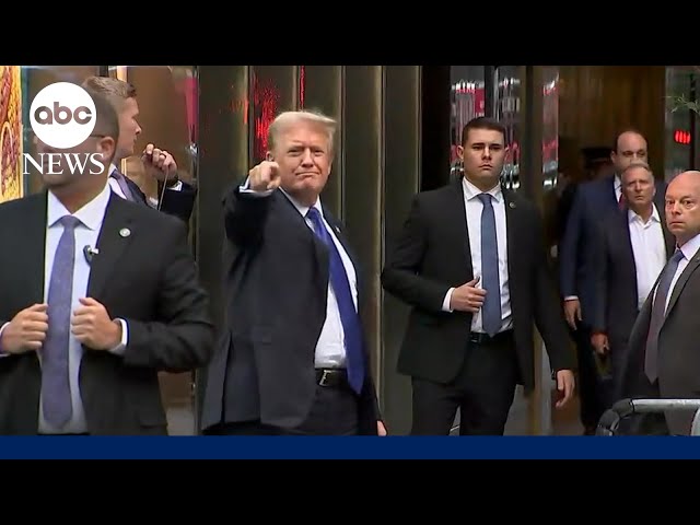 ⁣Donald Trump returns to Trump Tower after criminal conviction
