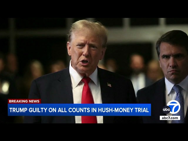 ⁣Donald Trump makes history as jury convicts in hush-money case