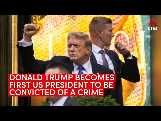 ⁣Donald Trump found guilty on all counts at hush money trial involving porn star