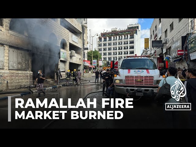 ⁣Ramallah market burned down: Dozens of Palestinian stores destroyed in fire