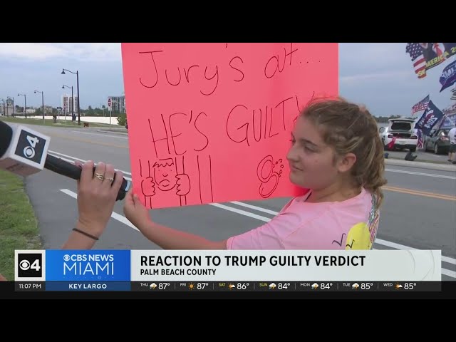 ⁣Reaction near Mar-a-Lago on Trump verdict