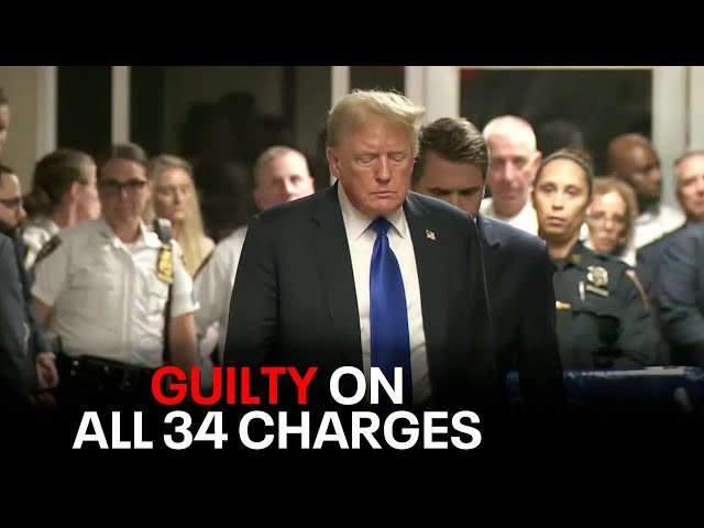 ⁣Former President Donald Trump now a convicted felon after guilty verdicts