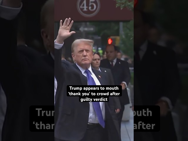 ⁣Trump appears to mouth ‘thank you’ to crowd after guilty verdict