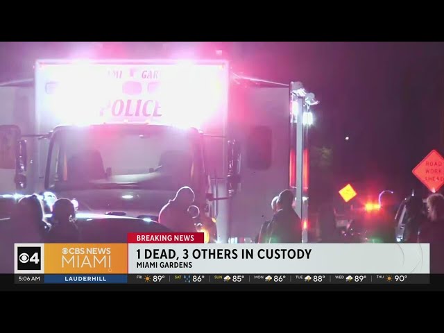 ⁣1 dead, 3 in custody after Miami Gardens shooting