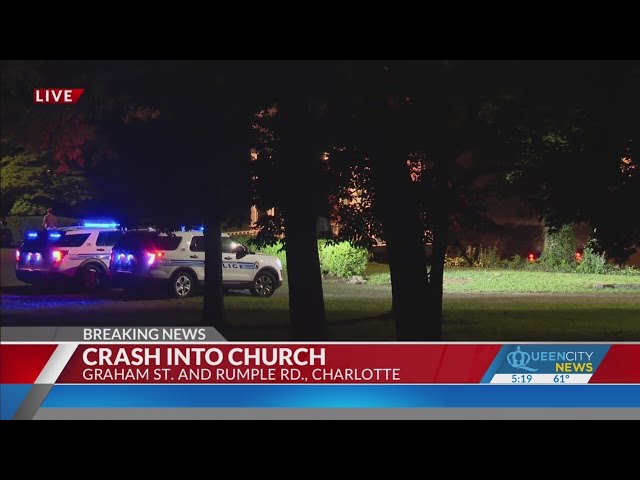 ⁣2 injured after vehicle crashes into church in N CLT