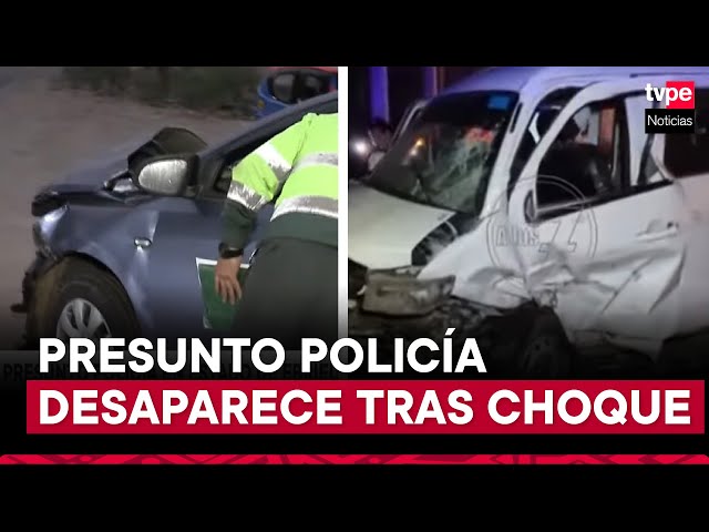 ⁣Cieneguilla: presunto policía en estado de ebriedad ocasiona choque