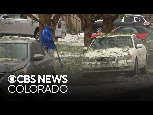 ⁣Hail causes damage in parts of the Denver metro area