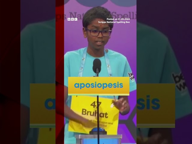 ⁣12-year-old takes home $50,000 cash prize after winning US Spelling Bee. #Shorts #US #BBCNews