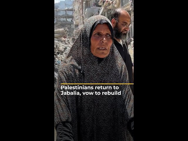 ⁣Palestinians vow to rebuild after Israeli destruction of Jabalia | AJ #shorts