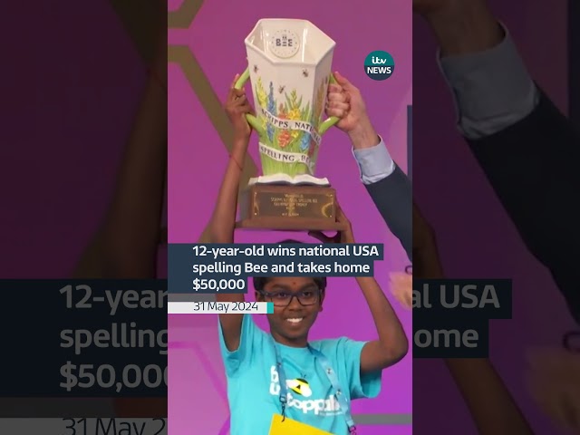 ⁣12-year-old wins national USA spelling Bee and takes home $50,000
