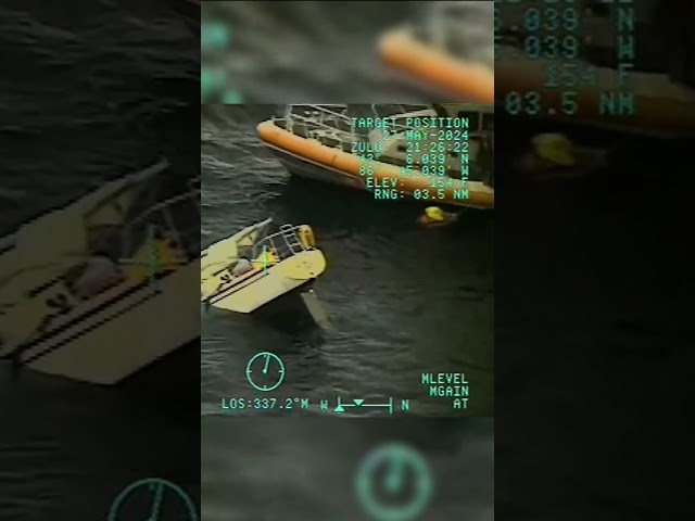 ⁣Watch: Daring Coast Guard rescue from sinking sailboat #Shorts