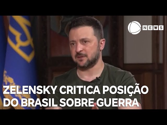 ⁣Zelensky critica posição do Brasil sobre guerra na Ucrânia