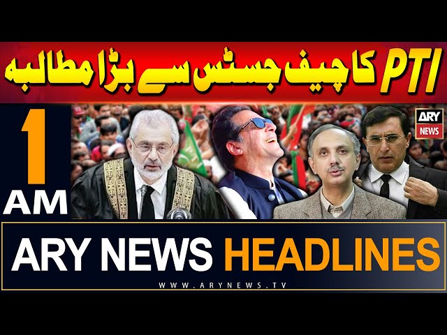 ⁣ARY News 1 AM Headlines 1st June 2024 | PTI Makes Major Demand to Chief Justice