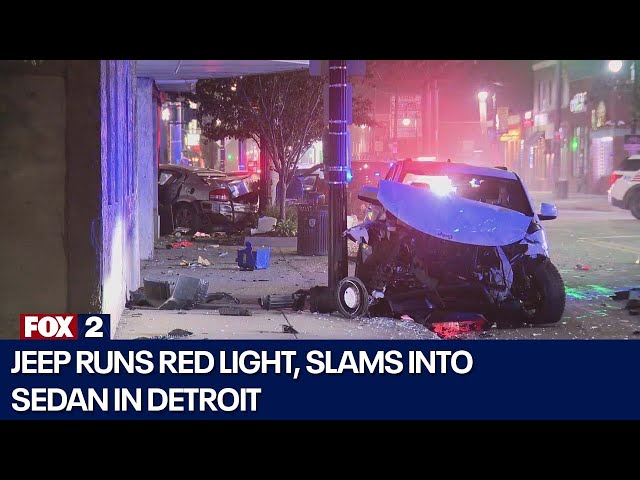⁣Suspected drunk driver jailed after Detroit crash