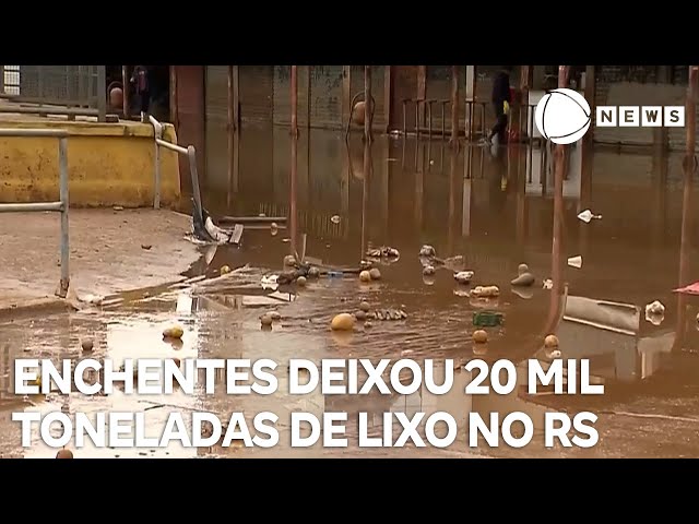 ⁣Enchentes deixou 20 mil toneladas de lixo no Porto Alegre