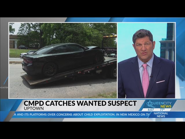 ⁣Wanted suspect crashes car after chase through Charlotte