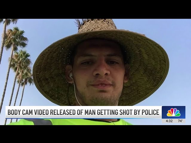 ⁣Body cam video shows a man shot, killed by San Bernardino officer