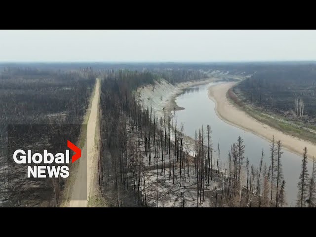 ⁣Wildfire concerns spike as lake, river levels hit historic low in Northwest Territories
