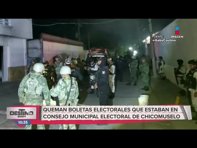 ⁣Encapuchados incendiaron oficinas del Consejo Municipal Electoral de Chicomuselo, Chiapas | Ciro