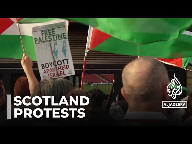 ⁣Scotland play Israel amid protests: Game was played behind closed doors.